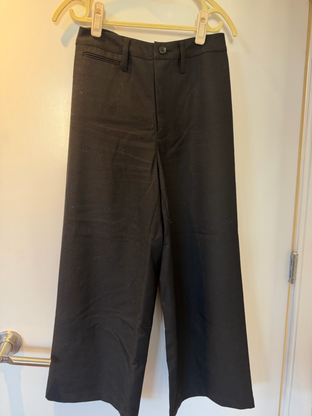 Reformation wool polyester blend black trouser pants